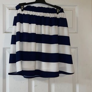 Navy Blue & White striped skirt